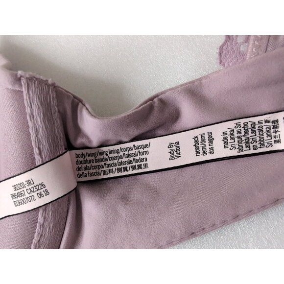 Victorias Secret Perfect Shape Demi Bra 32C Purple Lace Racerback Front Closure - Picture 7 of 8